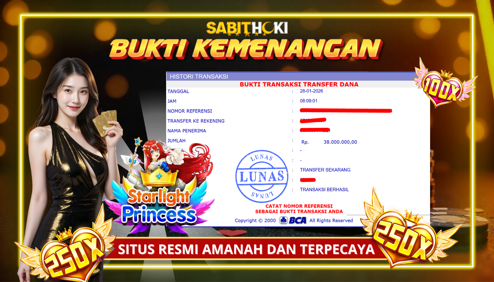 SELAMAT KEPADA MEMBER SETIA SABITHOKI BERHASIL JACKPOT DI PERMAINAN SLOT STARLIGHT PRINCES